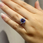 Tanzanite & Diamond Set Ring In 18 Carat White Gold from LeGassick Fine Jewellery.