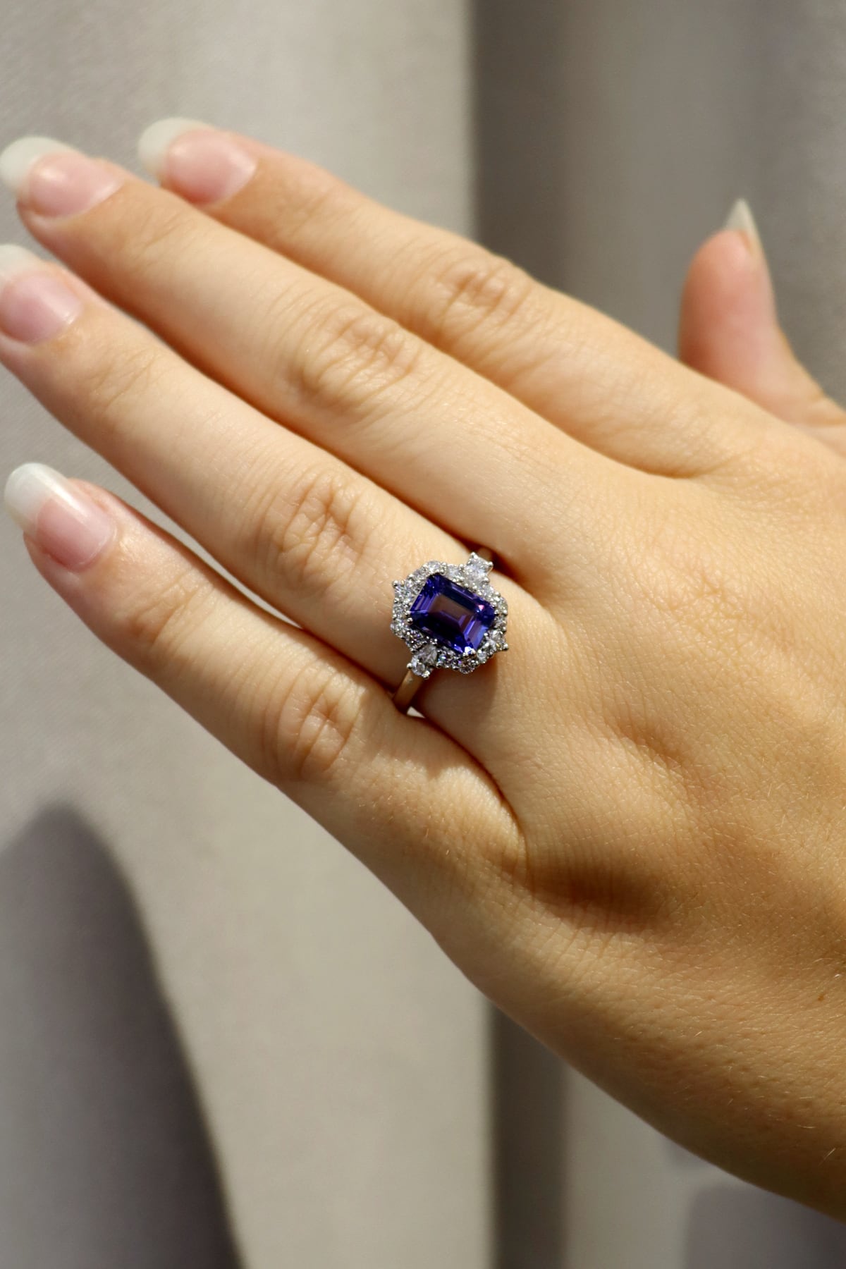 Tanzanite & Diamond Set Ring In 18 Carat White Gold from LeGassick Fine Jewellery.