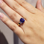 Tanzanite & Diamond Set Ring In 18 Carat Yellow Gold & White Gold from LeGassick Fine Jewellery.