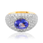 Tanzanite and Diamond Ring Set In Two Tone Gold available from LeGassick Jewellery, Gold Coast, Australia. Showrooms at Pacific Fair and Runaway Bay Centre.