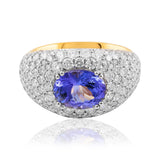 Tanzanite and Diamond Ring Set In Two Tone Gold available from LeGassick Jewellery, Gold Coast, Australia. Showrooms at Pacific Fair and Runaway Bay Centre.