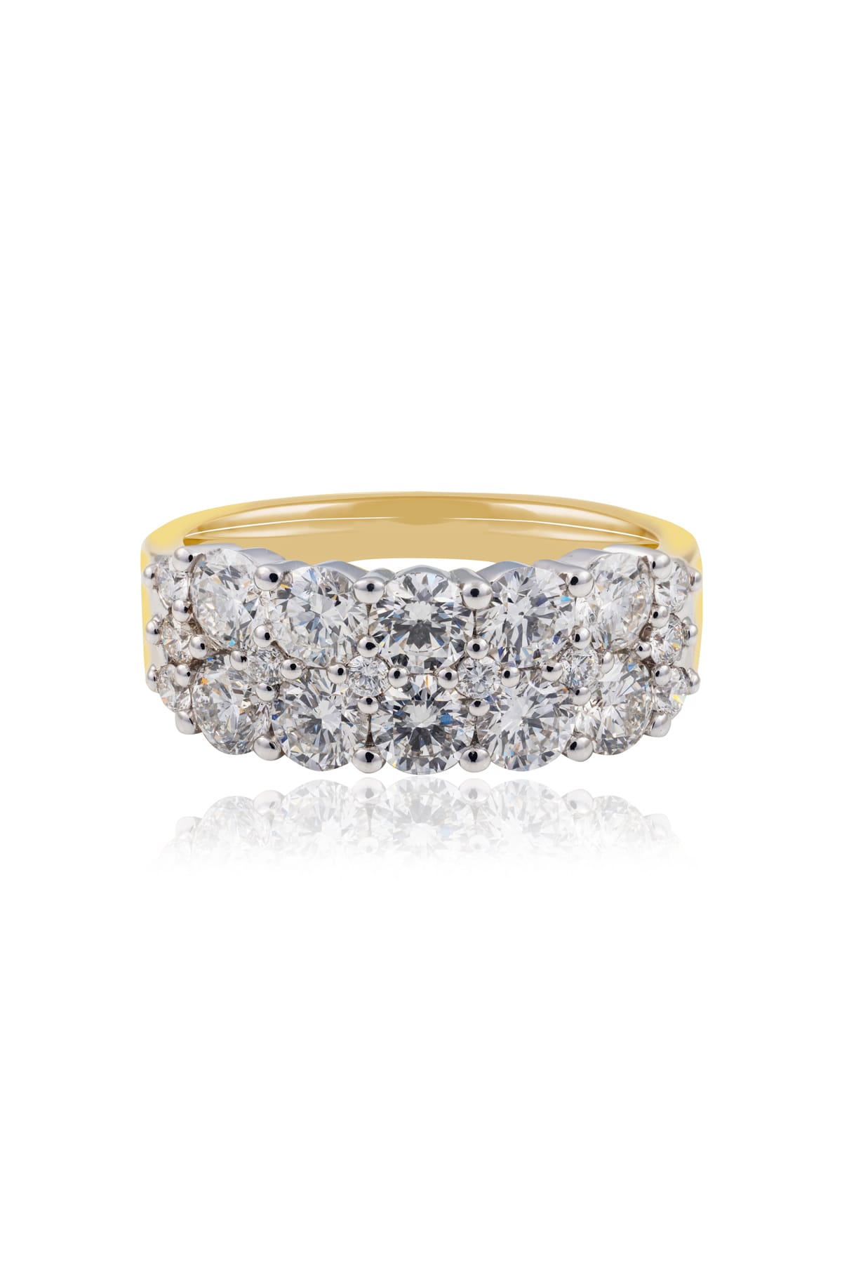 Three Row 2.42 Carat Diamond Dress Ring available at LeGassick Diamonds and Jewellery Gold Coast, Australia.