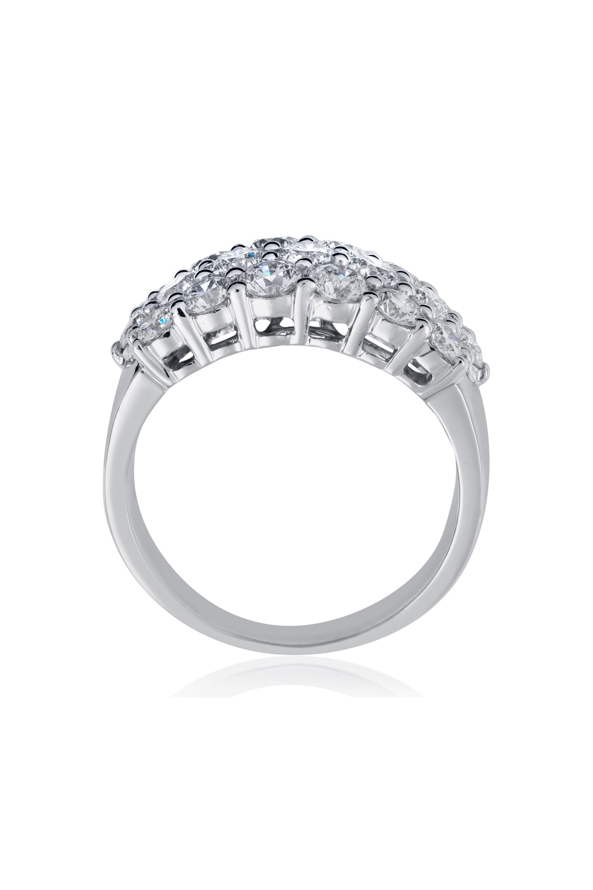 Three Row Wide 2.84ct Diamond Ring set in 18ct White Gold available at LeGassick Diamonds & Jewellery Gold Coast Australia.