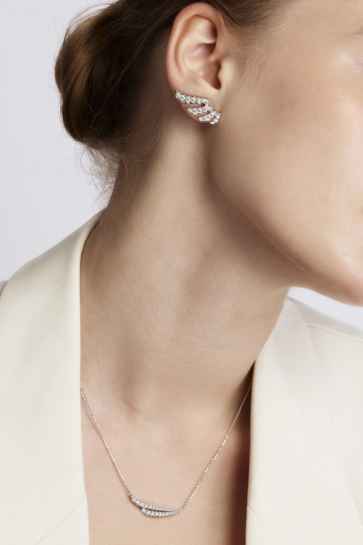 Vela French Cut Pavé Diamond Pendant Necklace from Hearts On Fire at LeGassick.
