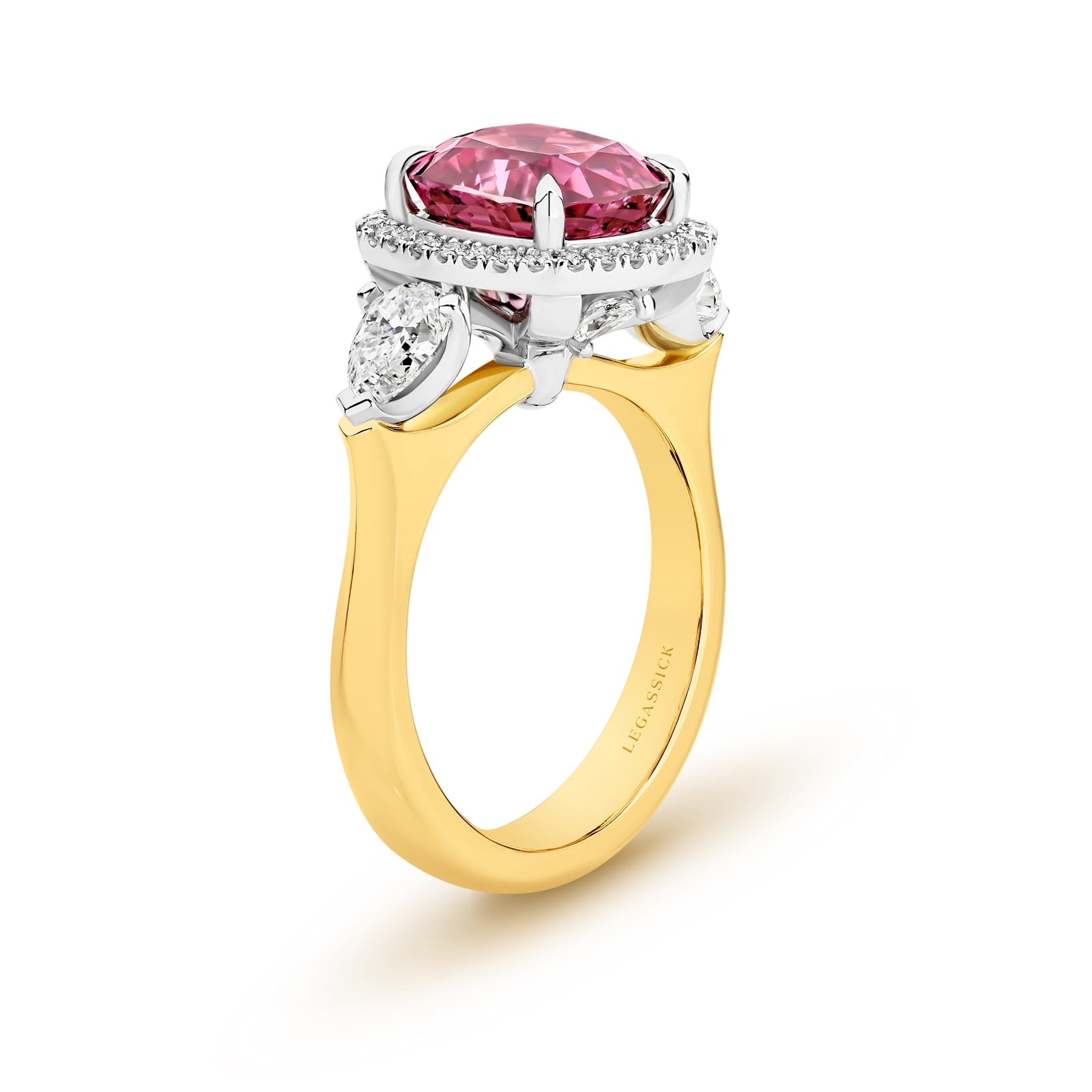 Victoria is a rare and highly desirable 4.16 carat pink Spinel and diamond ring. She was designed and handcrafted by LeGassick's Master Jewellers, Gold Coast, Australia.