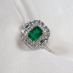 White and Yellow Gold 0.93ct Emerald with Diamond Set Ring from LeGassick Jewellery, Gold Coast, Australia.