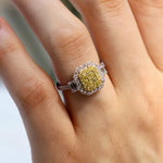 White and Yellow Gold Radiant Yellow Diamond Ring from LeGassick Jewellery, Gold Coast, Australia.