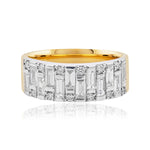 Wide Diamond Dress Ring In Yellow & White Gold from LeGassick.