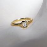 Yellow Gold 0.50 Carat Emerald Cut EVS1 Rubover Set Diamond Ring from LeGassick Jewellery, Gold Coast, Australia.