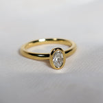 Yellow Gold 0.50ct Oval Cut FSI1 Rubover Set Diamond Ring from LeGassick Jewellery, Gold Coast, Australia.