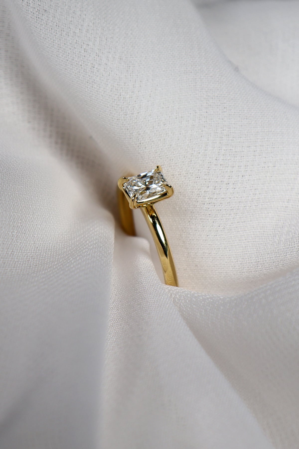 Yellow Gold 0.50ct Radiant Cut EVS2 Claw Set Diamond Ring from LeGassick Jewellery, Gold Coast, Australia.