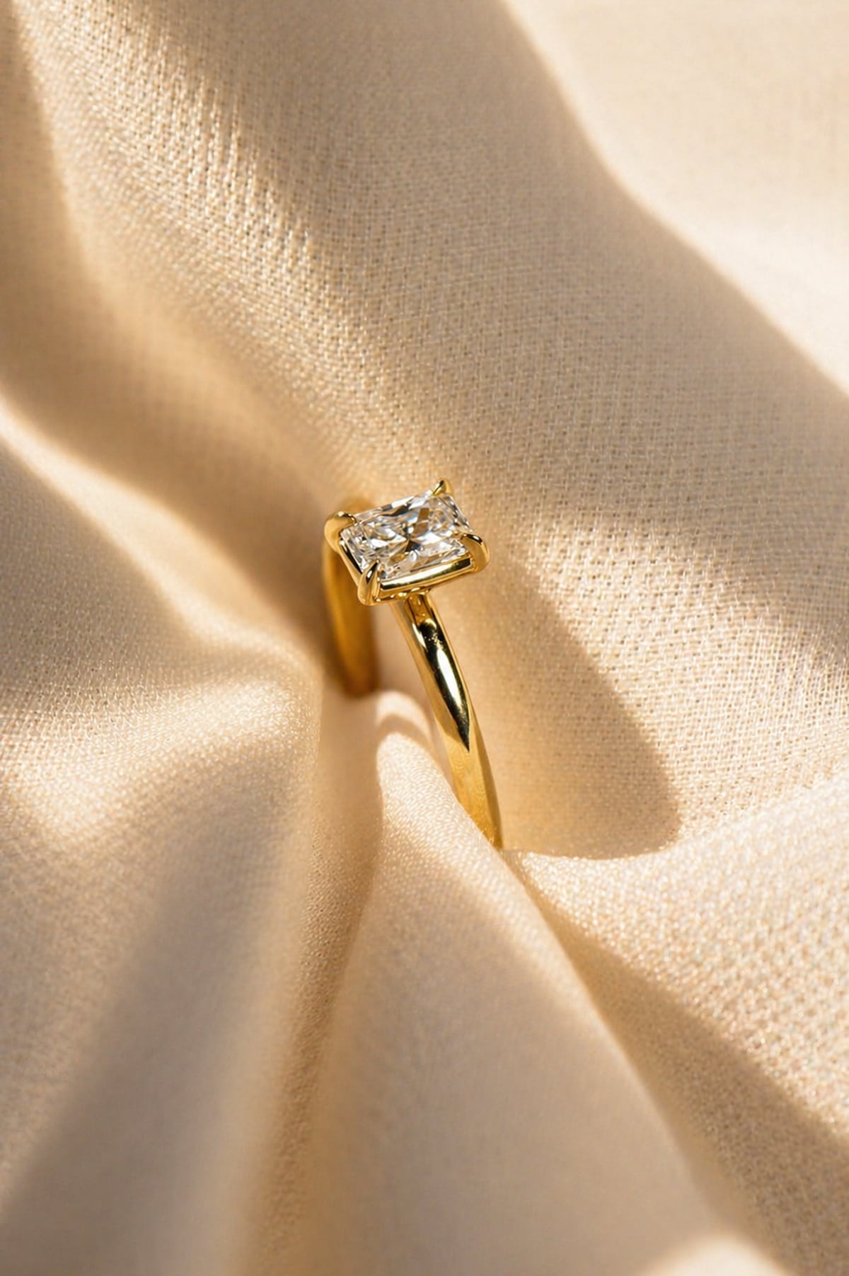 Yellow Gold 0.50ct Radiant Cut EVS2 Claw Set Diamond Ring from LeGassick Jewellery, Gold Coast, Australia.