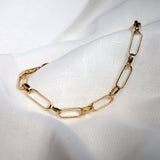 Yellow Gold 19cm Solid Squared Paperclip Medium 1+1 Bracelet from LeGassick Jewellery, Gold Coast, Australia.