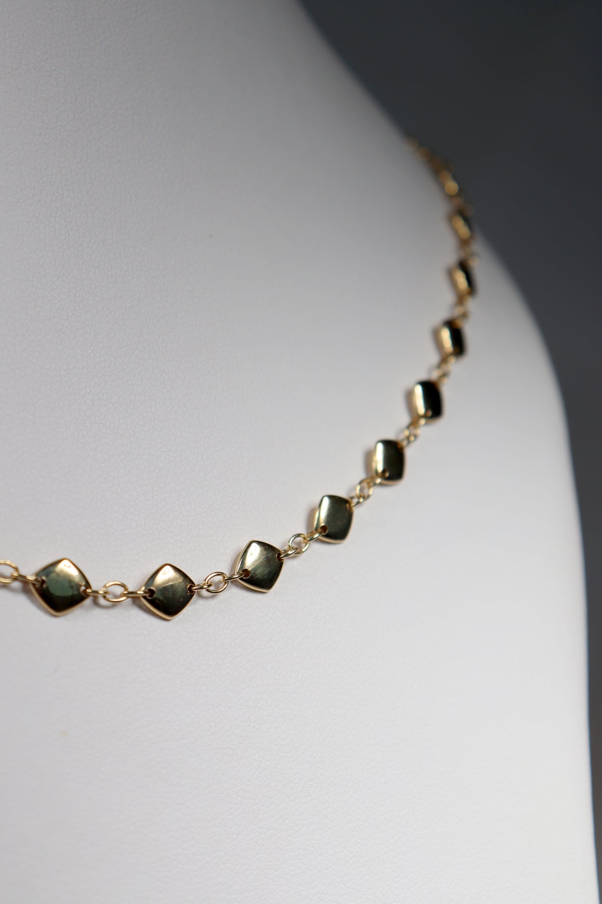 Yellow Gold Alternating Chain with Smooth Diamond Shapes Necklet from LeGassick Jewellery, Gold Coast, Australia.