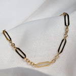 Yellow Gold Flat Fancy Paperclip Cable Bracelet from LeGassick Jewellery, Gold Coast, Australia.