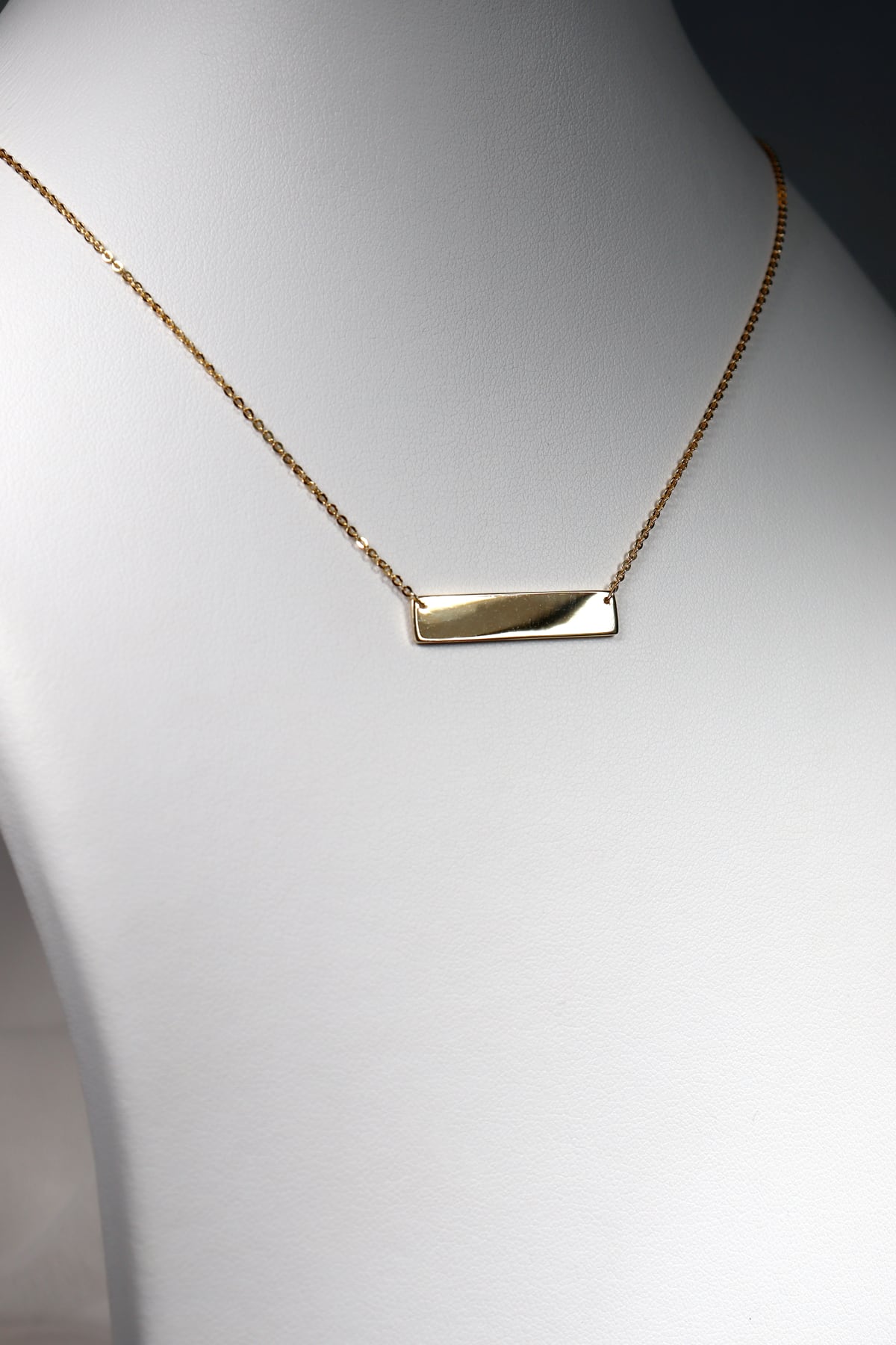 Yellow Gold ID Plate on 45cm Chain from LeGassick Jewellery, Gold Coast, Australia.