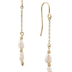 Yellow Gold Pearl Drop Earrings with Diamond Cut Drop and Shepherd Hooks from LeGassick Jewellery, Gold Coast, Australia.