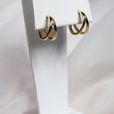 Yellow Gold Plain Double Bar Huggie Earrings from LeGassick Fine Jewellery, Gold Coast, Australia. Showrooms at Pacific Fair and Runaway Bay Centre.