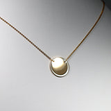 Yellow Gold Round 15mm Disc on 45cm Chain Necklet from LeGassick Jewellery, Gold Coast, Australia.