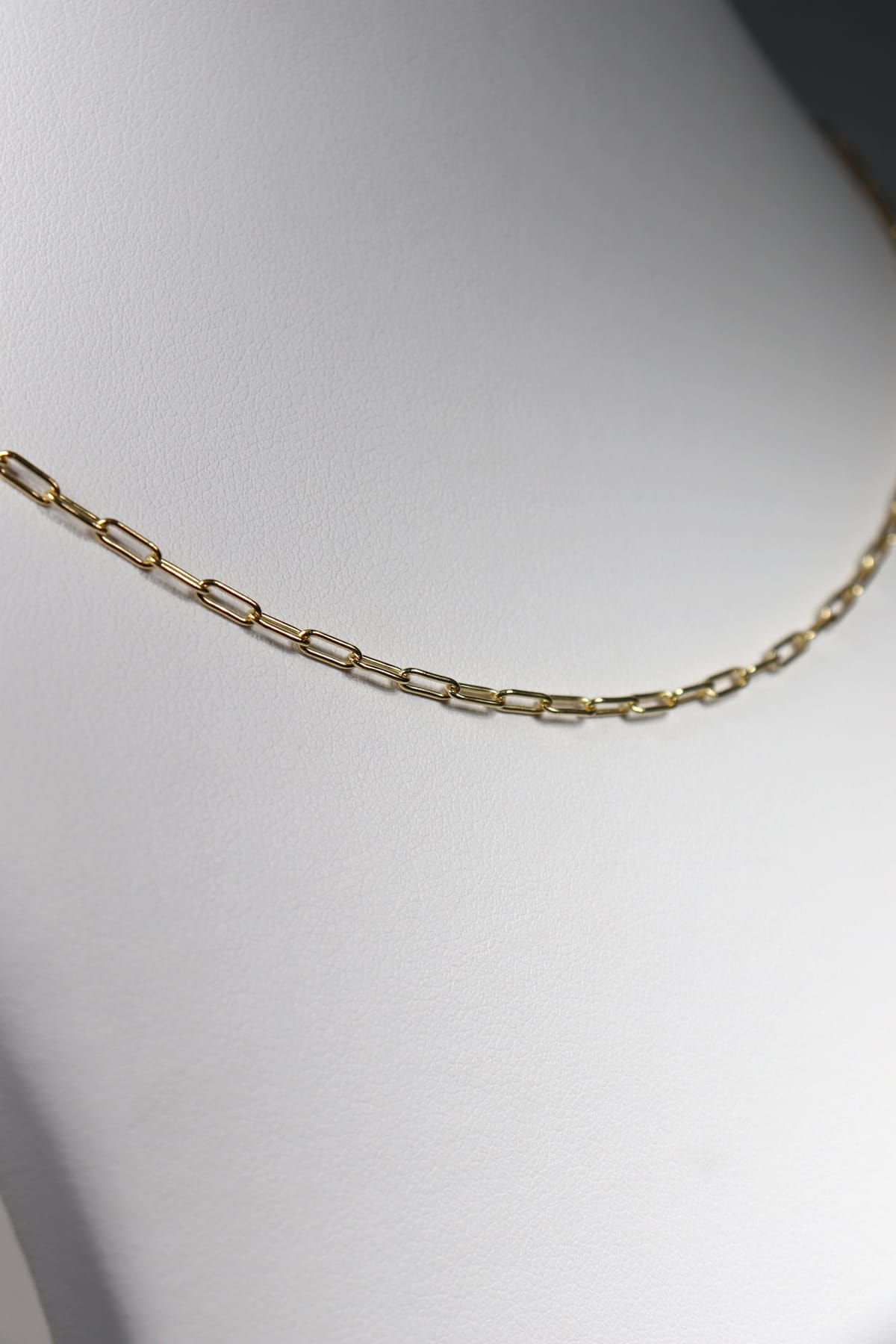 Yellow Gold 45cm Solid Long Open Oval Link 2.5mm Paperclip Chain from LeGassick Jewellery, Gold Coast, Australia.