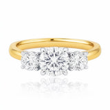 Alicia... 3.5 Carat Lab-Grown Diamond Set Trilogy Ring In 18ct Two-Tone