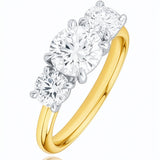 Alicia... 3.5 Carat Lab-Grown Diamond Set Trilogy Ring In 18ct Two-Tone