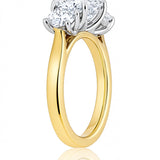 Alicia... 3.5 Carat Lab-Grown Diamond Set Trilogy Ring In 18ct Two-Tone