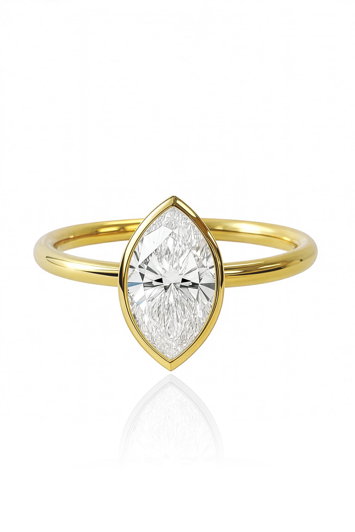 Amber... 1.50 Carat Marquise Bezel Set Lab Created Diamond Ring available at LeGassick