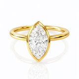 Amber... 1.50 Carat Marquise Bezel Set Lab Created Diamond Ring