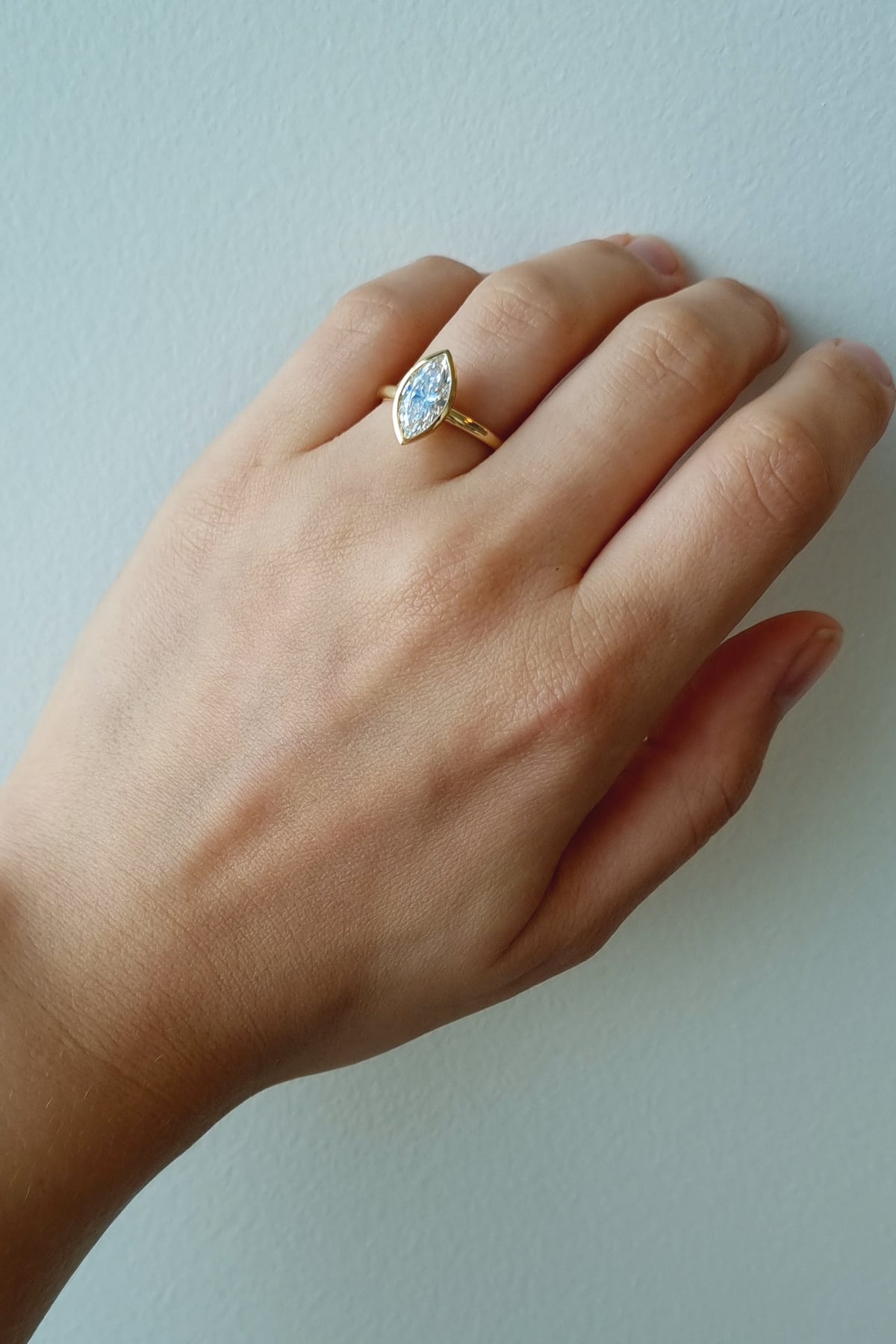 Amber... 1.50 Carat Marquise Bezel Set Lab Created Diamond Ring available at LeGassick