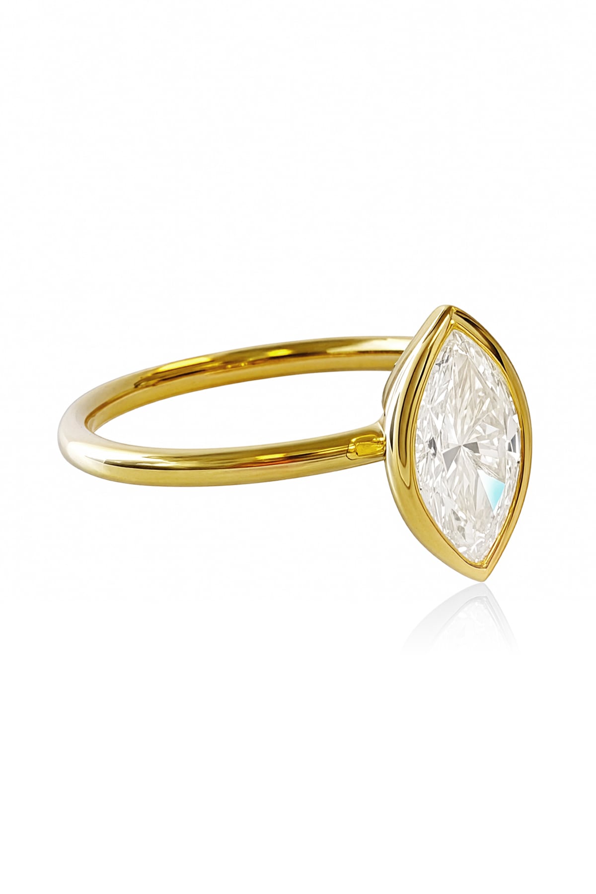 Amber... 1.50 Carat Marquise Bezel Set Lab Created Diamond Ring available at LeGassick