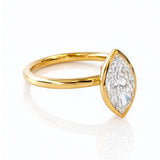 Amber... 1.50 Carat Marquise Bezel Set Lab Created Diamond Ring
