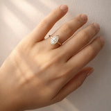 Amber... 1.50 Carat Marquise Bezel Set Lab Created Diamond Ring