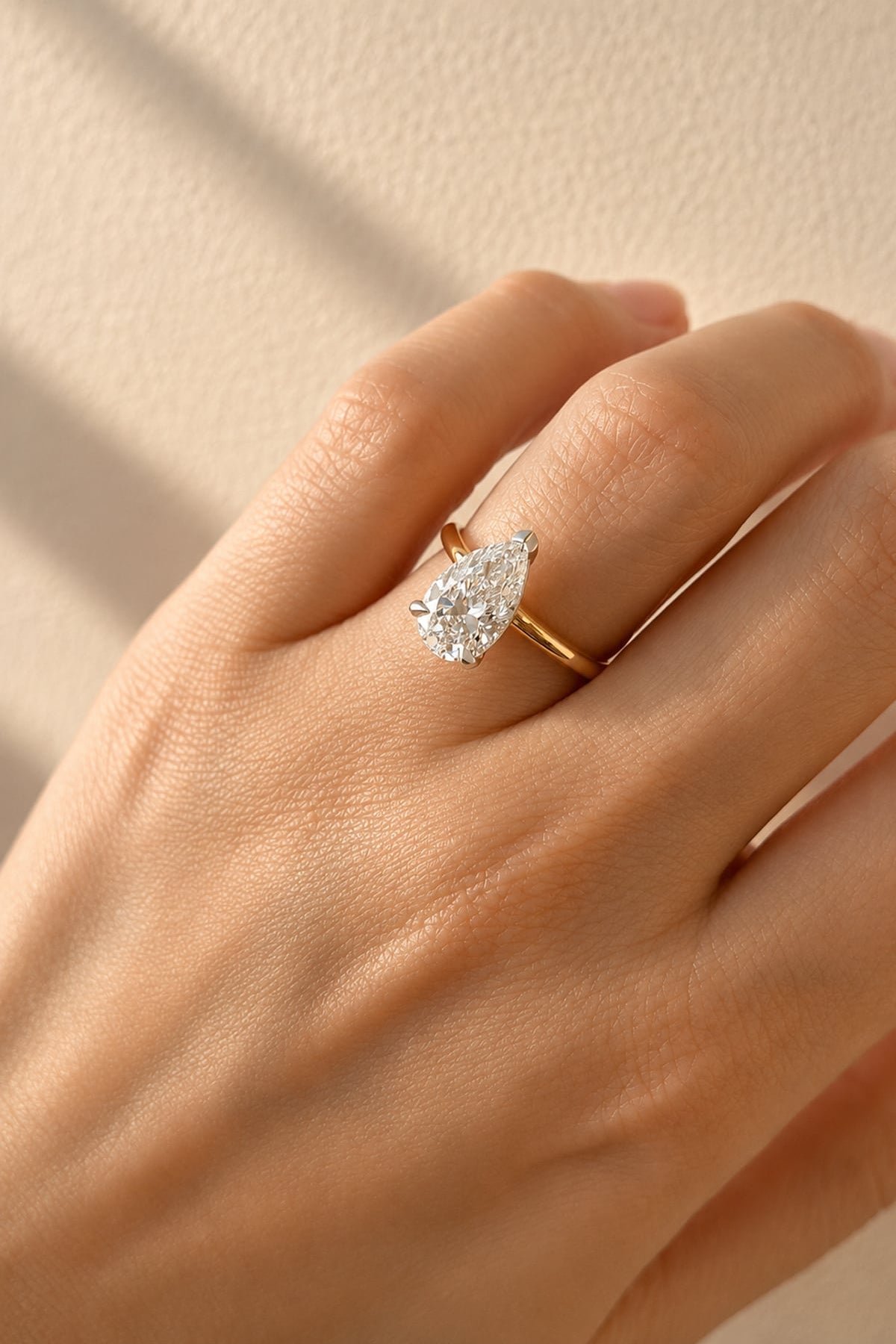 Angelina... 2 Carat Pear Cut Solitaire Lab Created Diamond Ring