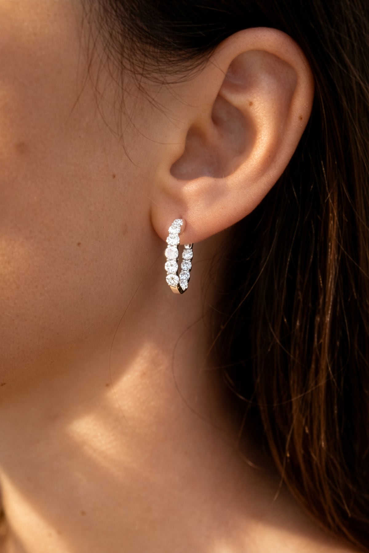 Anna... Inside Out Lab Grown Diamond Huggie Earrings