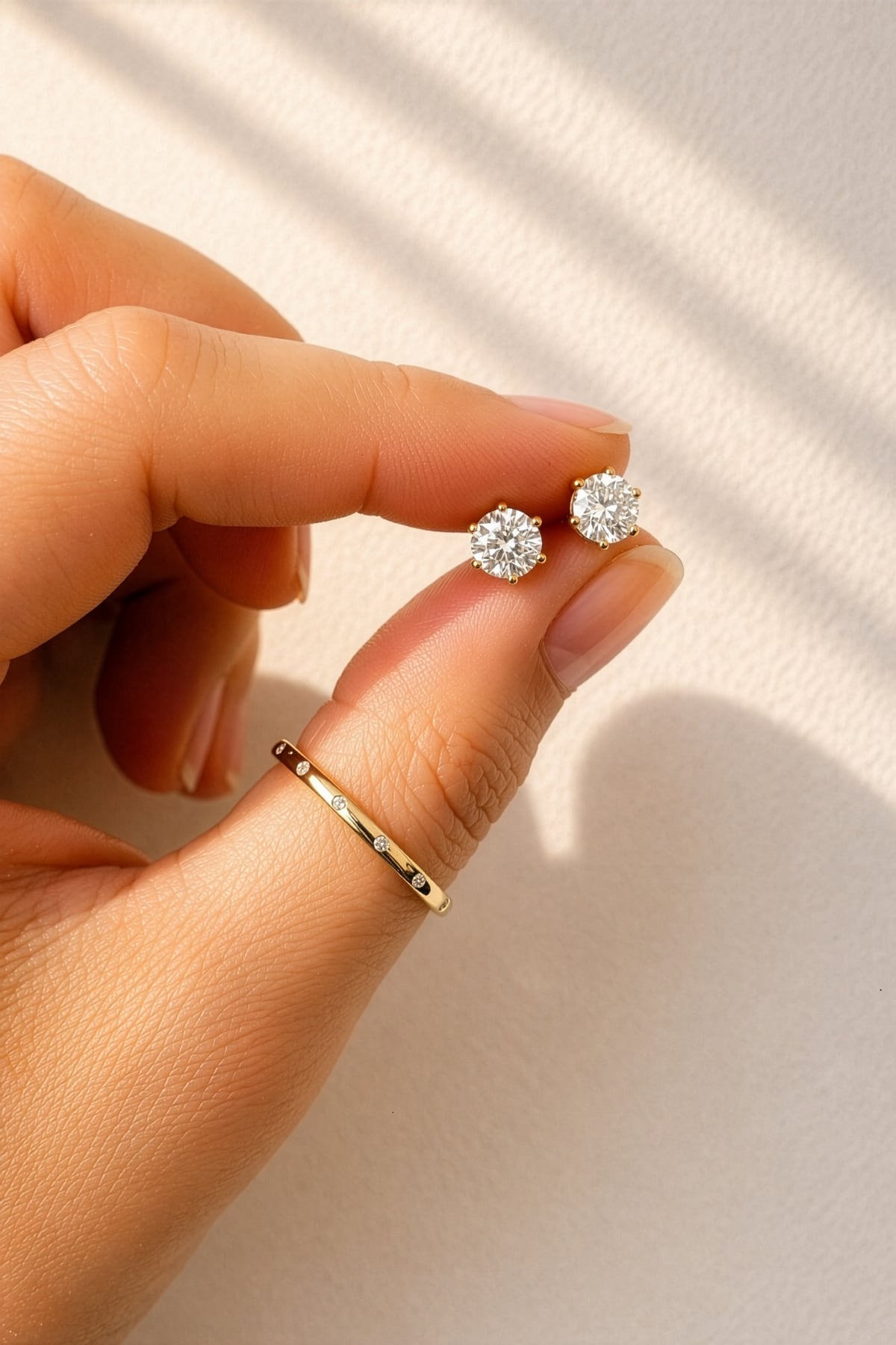 Bette... Six Claw Lab Grown Diamond Stud Earrings