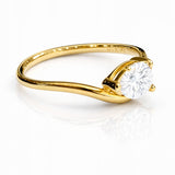 Brooke... Pear Cut Lab Grown Diamond Curved Band Ring