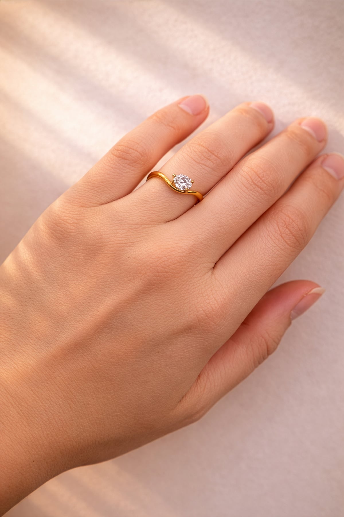 Brooke... Pear Cut Lab Grown Diamond Curved Band Ring