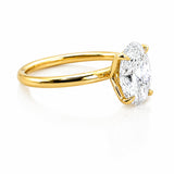 Cara... Four Claw Oval Lab Grown Diamond Ring In 18ct Yellow Gold