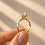 Cara... Four Claw Oval Lab Grown Diamond Ring In 18ct Yellow Gold