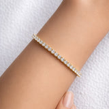Carrie... 5.40 Carat Lab Grown Diamond Tennis Bracelet In Yellow Gold