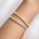 Carrie... 5.40 Carat Lab Grown Diamond Tennis Bracelet In Yellow Gold