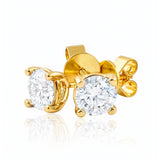 Charlotte... 4 Claw Lab Grown Diamond Stud Earrings In Yellow Gold
