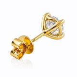 Charlotte... 4 Claw Lab Grown Diamond Stud Earrings In Yellow Gold