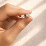 Charlotte... 4 Claw Lab Grown Diamond Stud Earrings In Yellow Gold