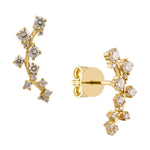 Multi Stone Fancy Diamond Stud Earrings In Yellow Gold from LeGassick Jewellery.