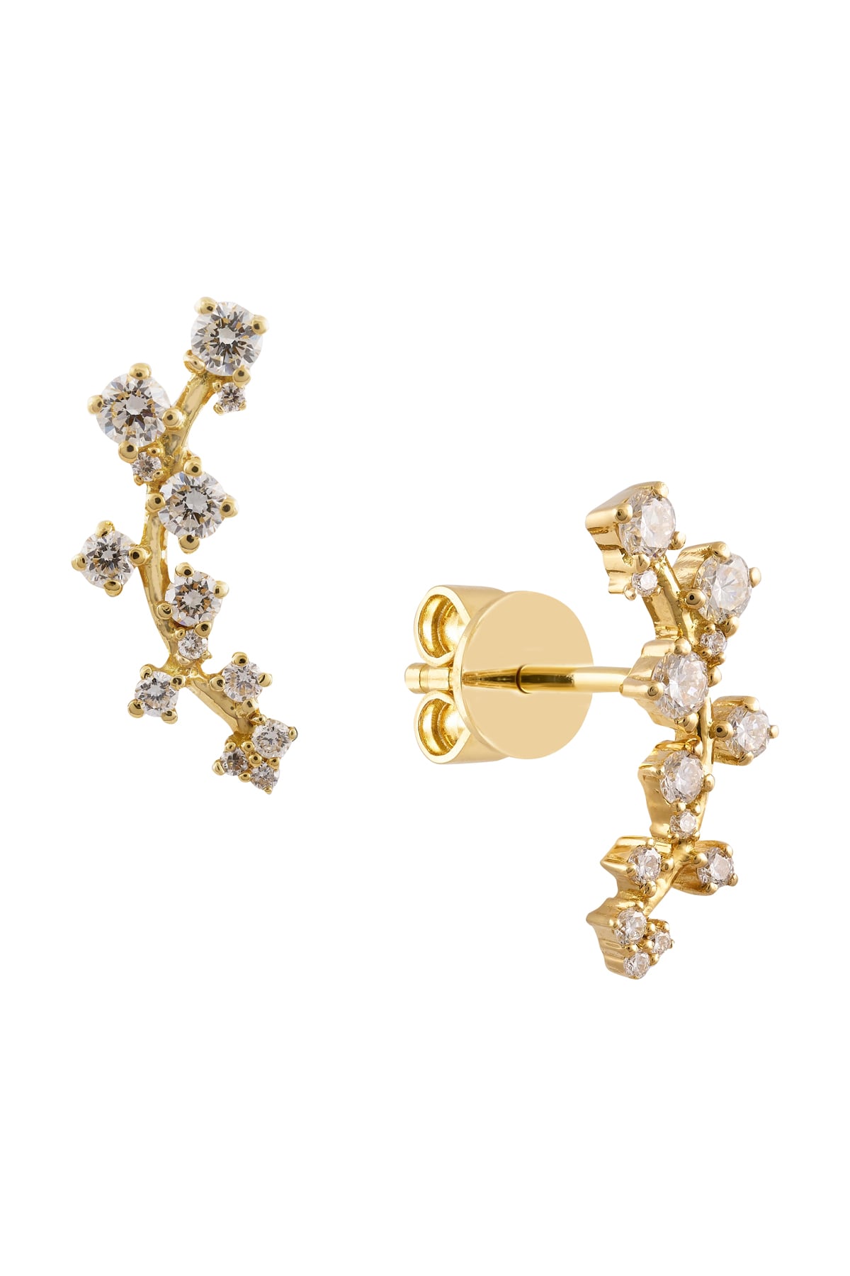 Multi Stone Fancy Diamond Stud Earrings In Yellow Gold from LeGassick Jewellery.