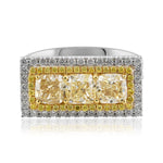 Cushion-Cut Fancy Yellow And White Diamond Ring from LeGassick Jewellery Gold Coast.