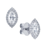 Marquise Cut Diamond Set Stud Earrings In 18 Carat White Gold from LeGassick Jewellers.
