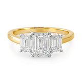 Diane... 3.5 Carat Lab Diamond Trilogy Ring In 18ct Two Tone Gold